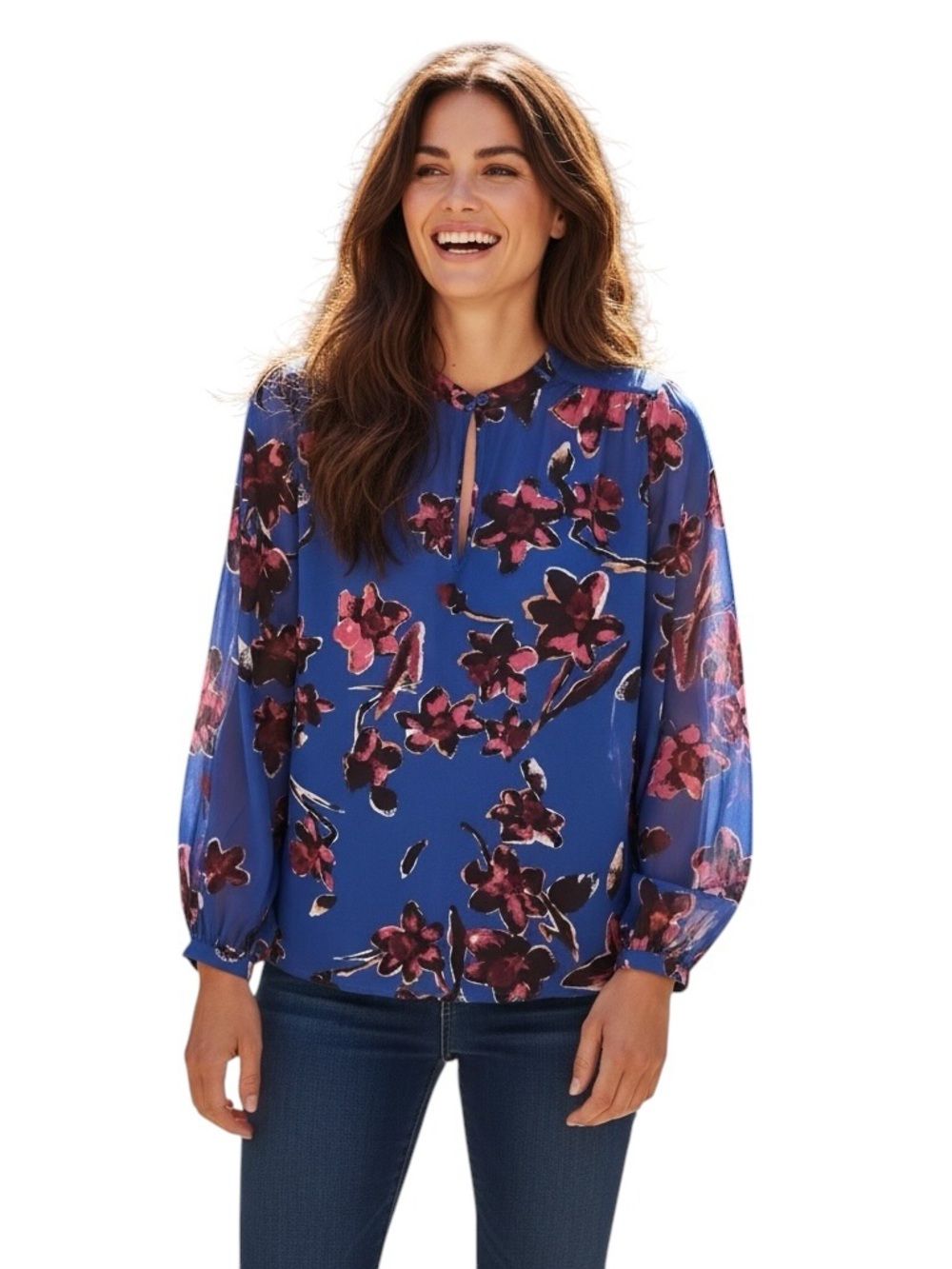 Gerard Darel Floral Long-Sleeve Women's Blouse
